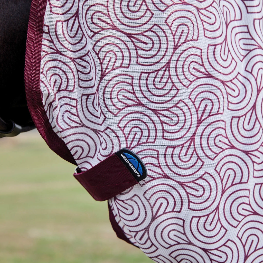 Weatherbeeta Comfitec Limited Edition Fly Sheet Combo #colour_white-burgundy-bit-print