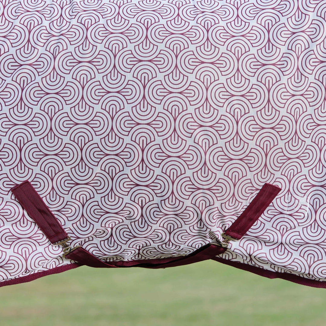 Weatherbeeta Comfitec Limited Edition Fly Sheet Combo #colour_white-burgundy-bit-print