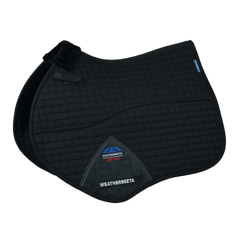 Weatherbeeta Prime Air-Tec Comfy Fleece Jump Shaped Saddle Pad #colour_black