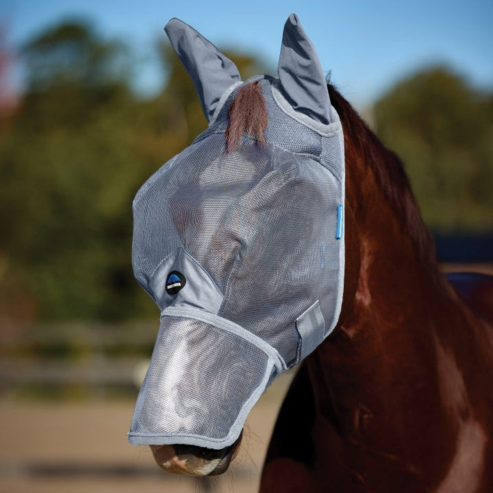 Weatherbeeta Comfitec Durable Mesh Mask with Ears & Nose #colour_grey
