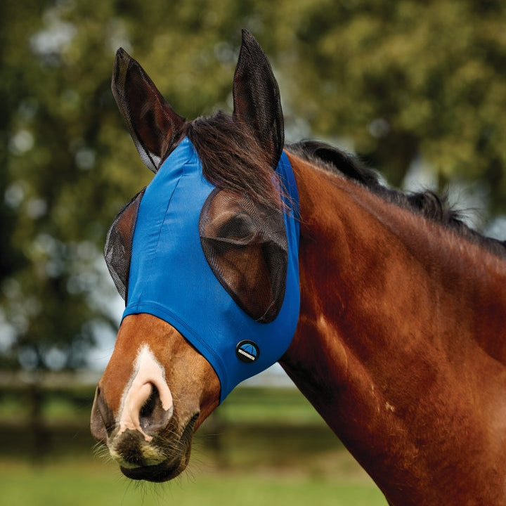 Weatherbeeta Comfitec Deluxe Stretch Fly Mask With Ears #colour_cobalt-black
