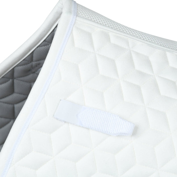 Weatherbeeta Suede Elite Air-Tec Jump Shaped Saddle Pad #colour_white
