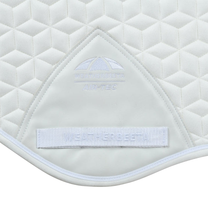 Weatherbeeta Suede Elite Air-Tec Jump Shaped Saddle Pad #colour_white