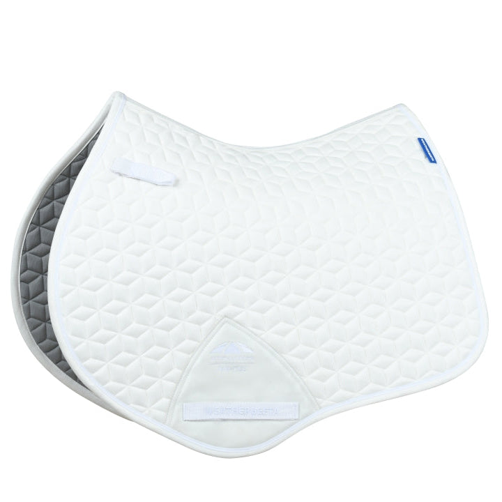 Weatherbeeta Suede Elite Air-Tec Jump Shaped Saddle Pad #colour_white