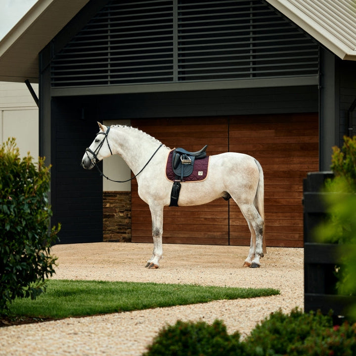 Weatherbeeta Satin Luxe Air-Tec Dressage Saddle Pad #colour_chocolate