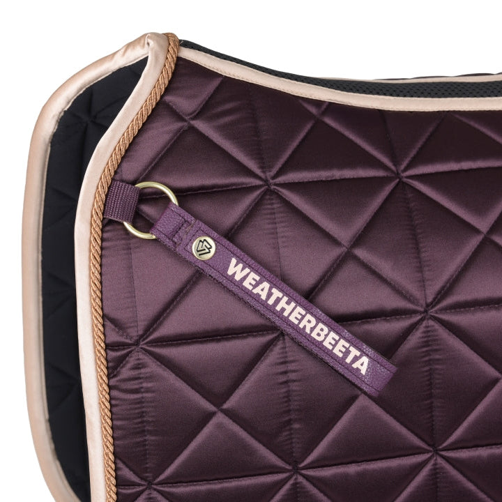 Weatherbeeta Satin Luxe Air-Tec Dressage Saddle Pad #colour_chocolate