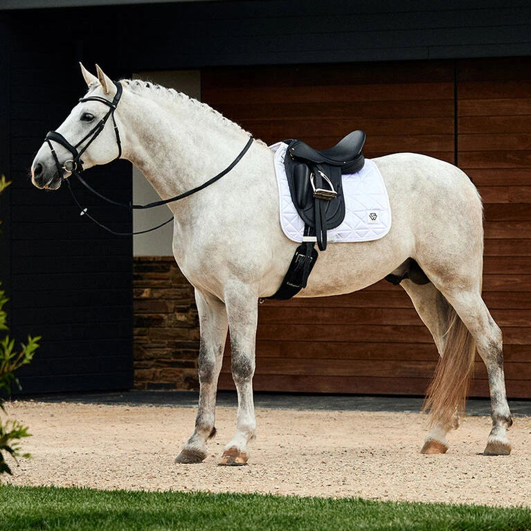 Weatherbeeta Satin Luxe Air-Tec Dressage Saddle Pad #colour_white
