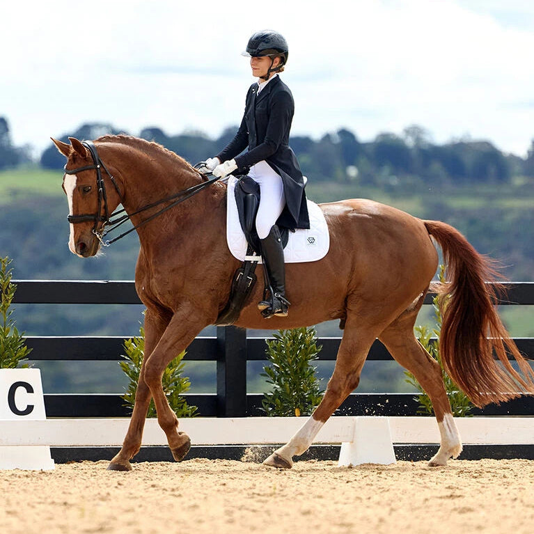 Weatherbeeta Satin Luxe Air-Tec Dressage Saddle Pad #colour_white