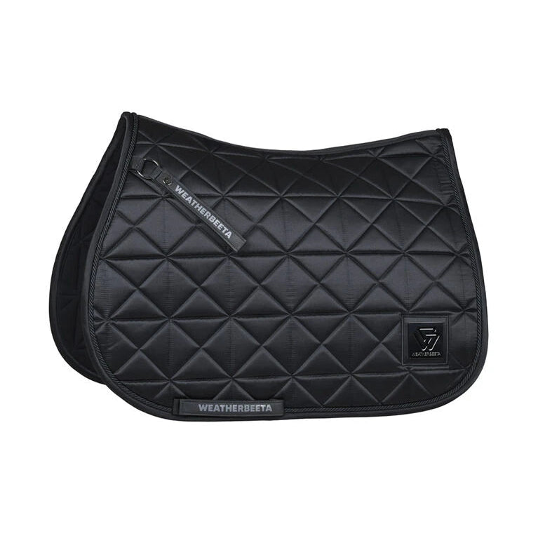 Weatherbeeta Satin Luxe Air-Tec Euro Jump Shaped Saddle Pad #colour_black