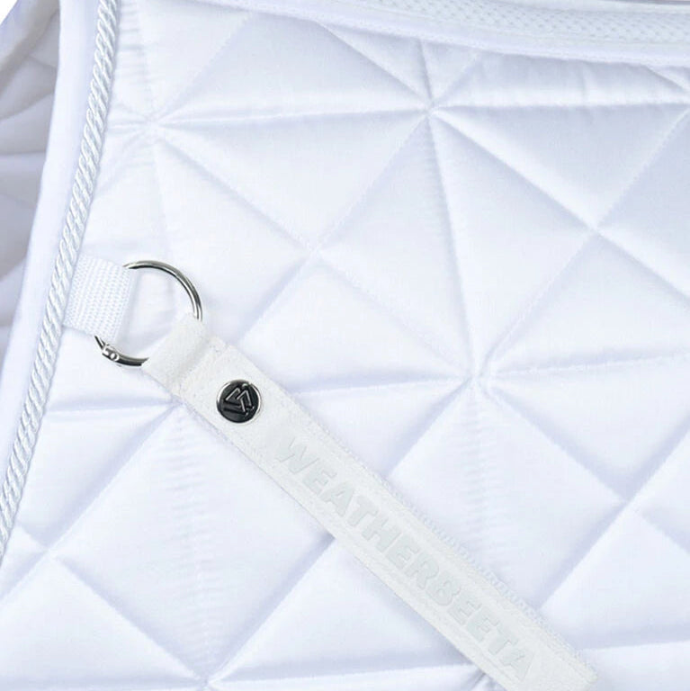 Weatherbeeta Satin Luxe Air-Tec Euro Jump Shaped Saddle Pad #colour_white