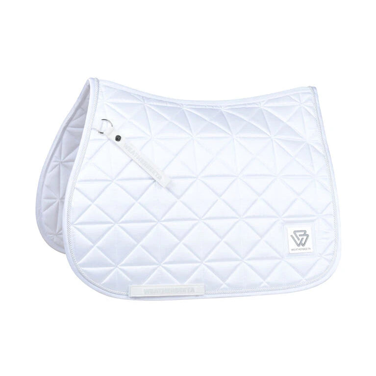 Weatherbeeta Satin Luxe Air-Tec Euro Jump Shaped Saddle Pad #colour_white
