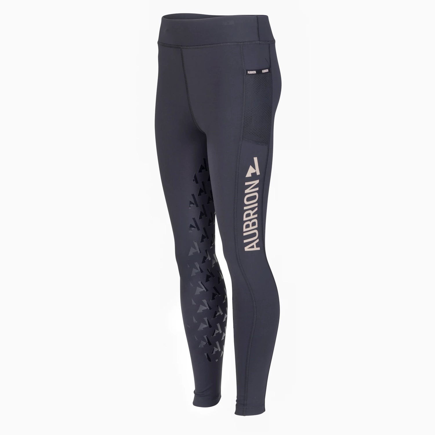 Shires Aubrion Young Rider React Winter Non-Stop Riding Tights #colour_shadow