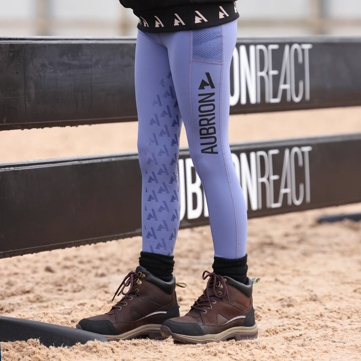 Shires Aubrion Young Rider React Non-Stop Riding Tights #colour_sky