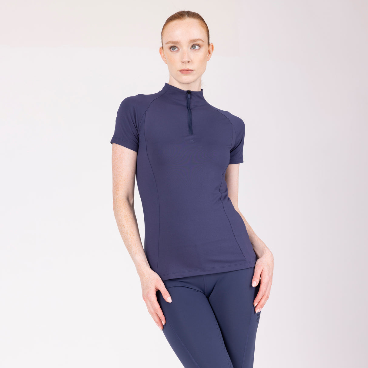 Shires Aubrion Ladies React Short Sleeve Base Layer #colour_midnight