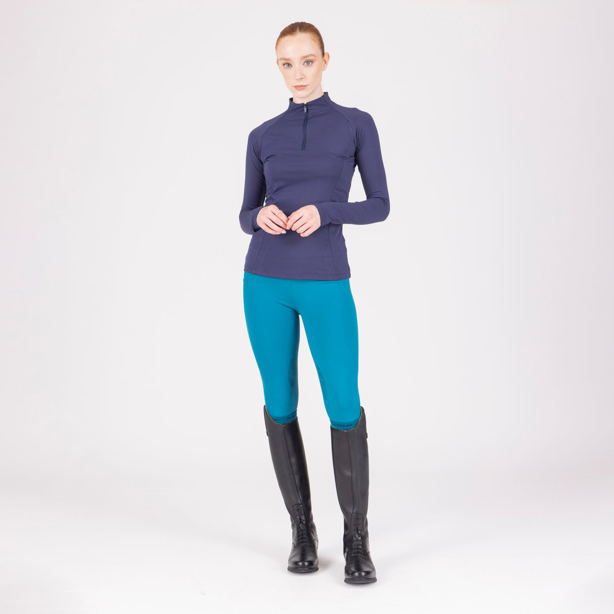 Shires Aubrion Ladies React Rythm Riding Tights #colour_kingfisher
