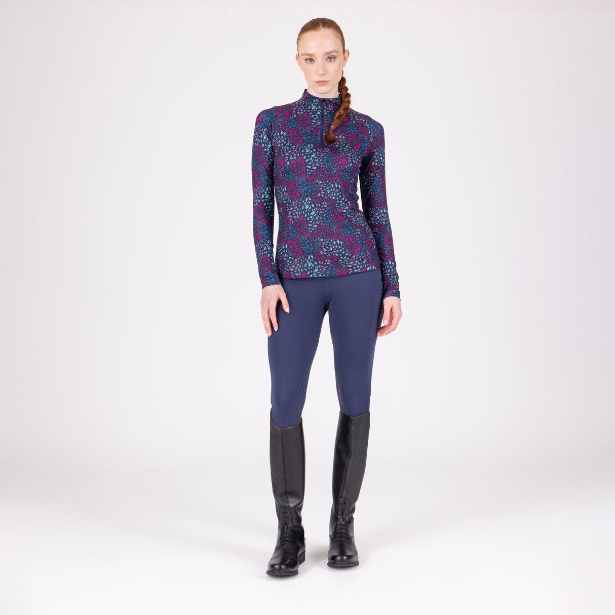 Shires Aubrion Ladies React Non-Stop Riding Tights #colour_midnight
