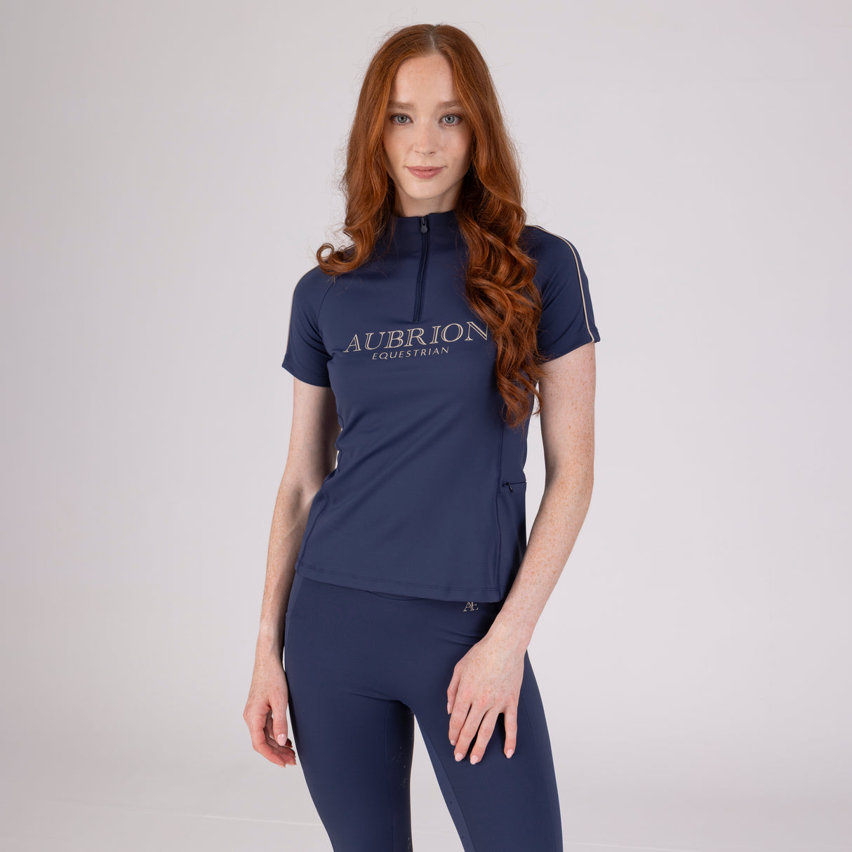 Shires Aubrion Equestrian Short Sleeve Base Layer #colour_midnight