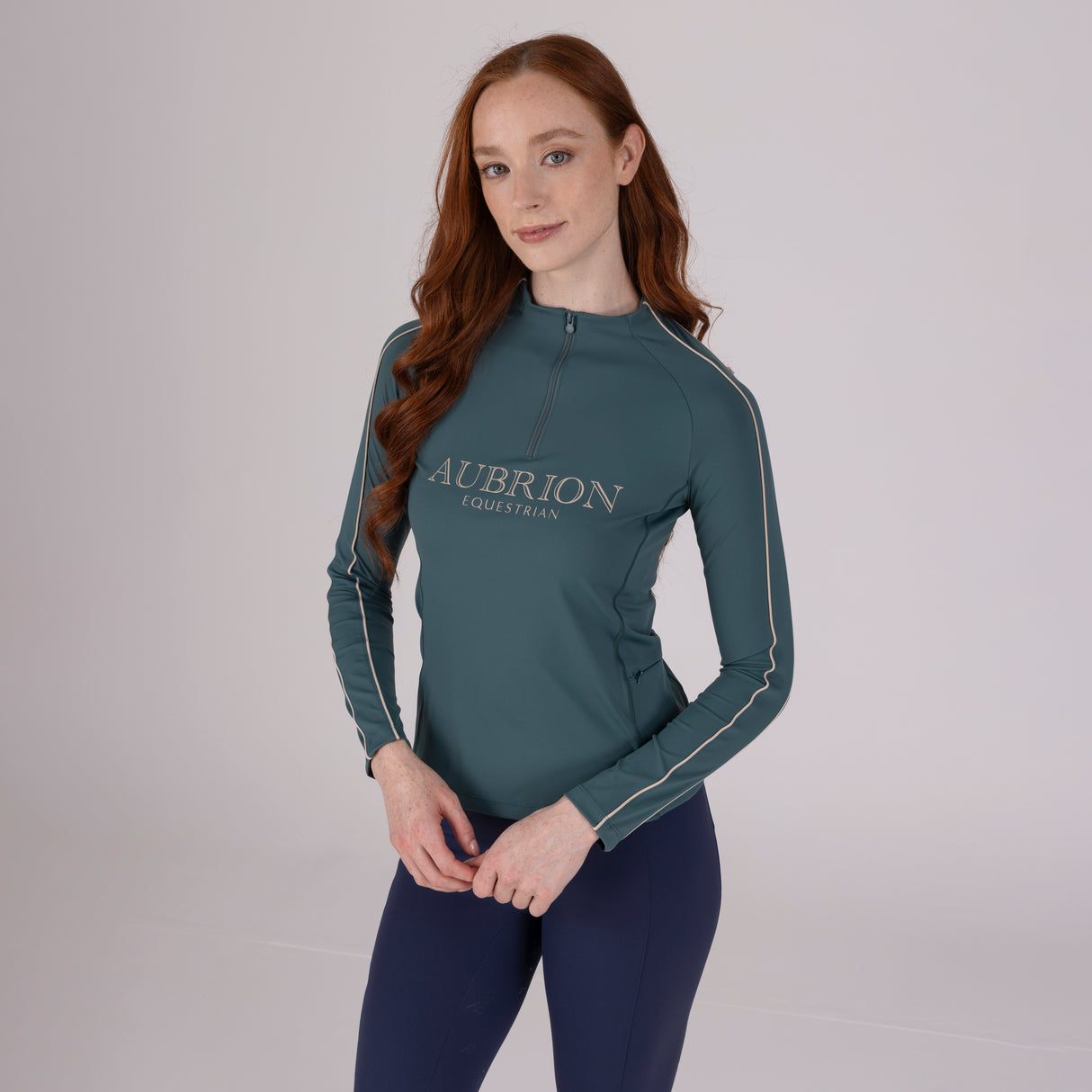 Shires Aubrion Equestrian Long Sleeve Base Layer #colour_thyme