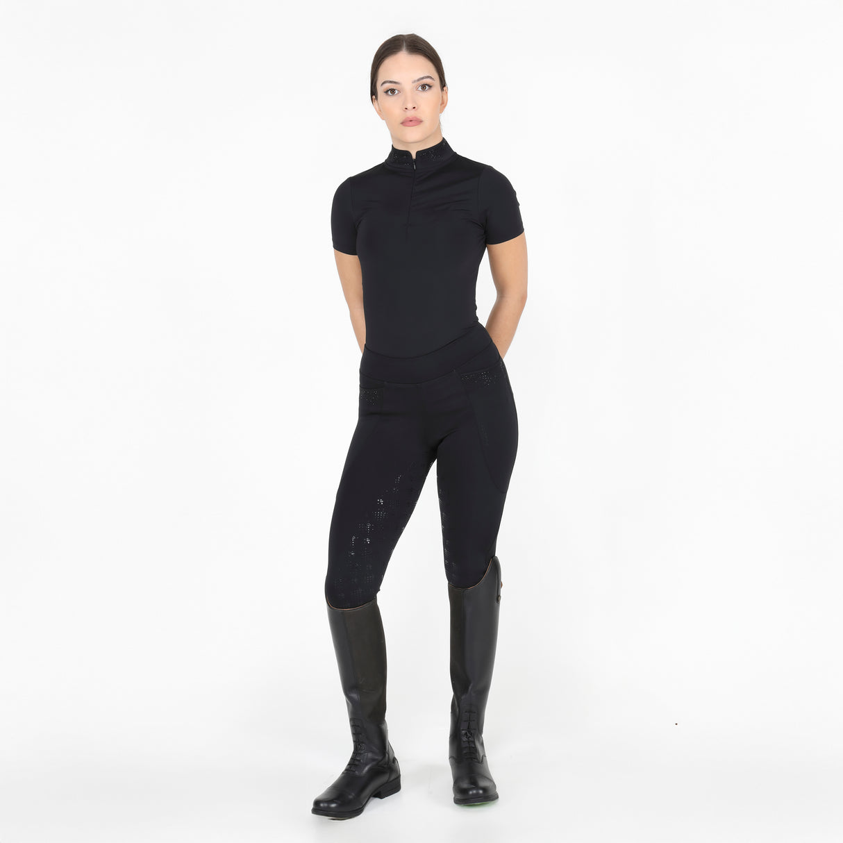 Shires Aubrion Optima GX Riding Tights #colour_black