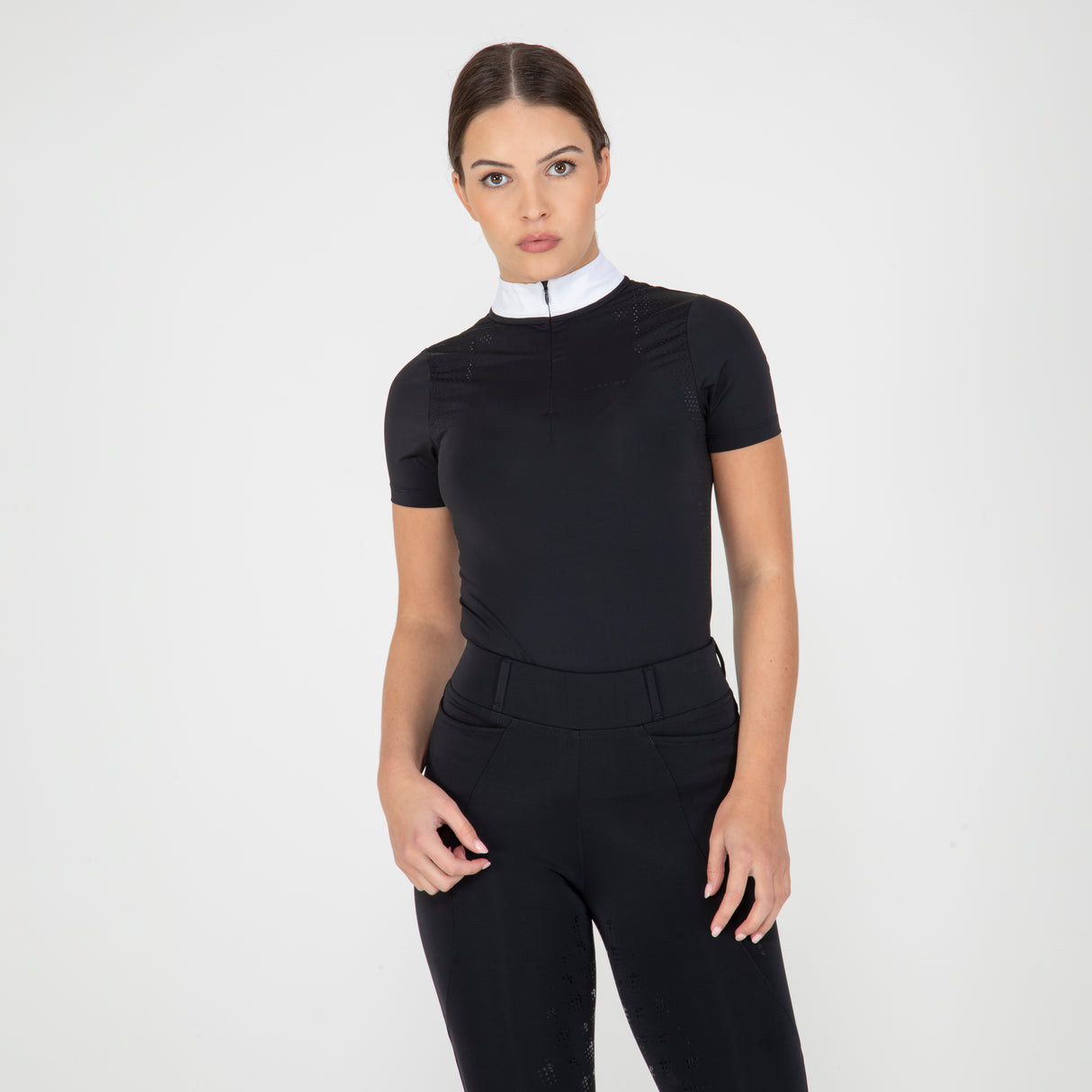 Shires Aubrion Optima QX Show Shirt #colour_black