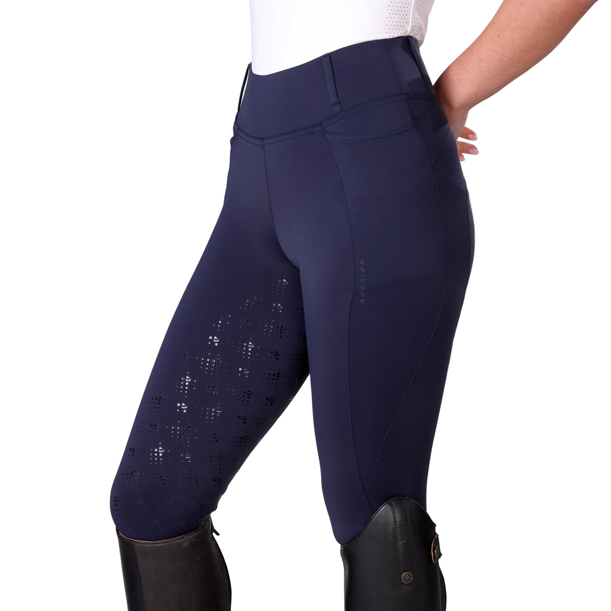 Shires Aubrion Optima PX Riding Tights #colour_navy