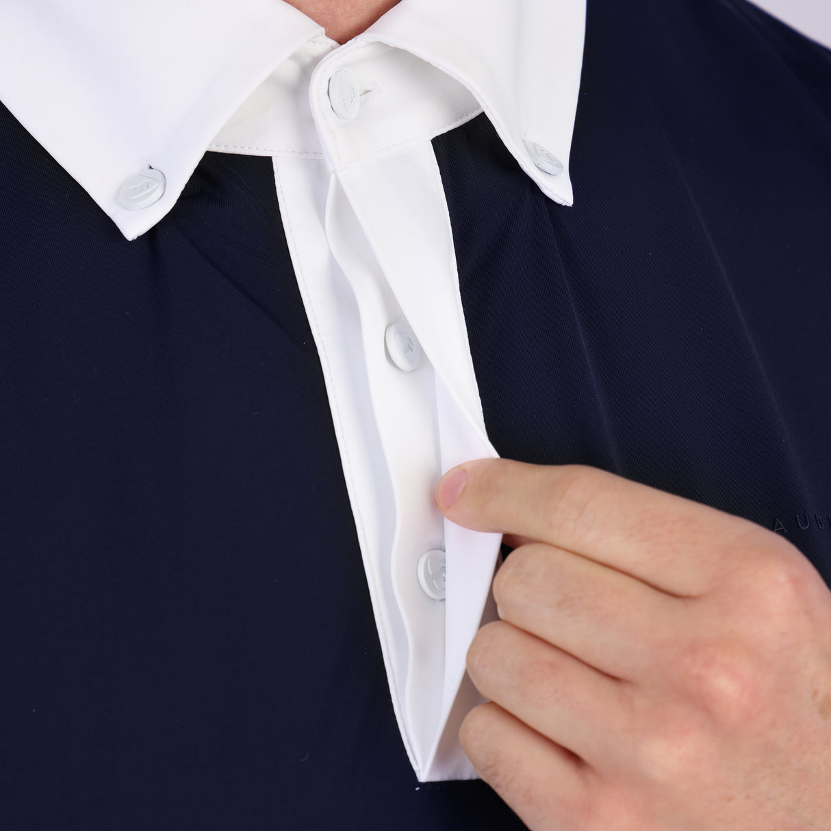 Shires Aubrion Optima MX Button Show Shirt - Mens #colour_navy