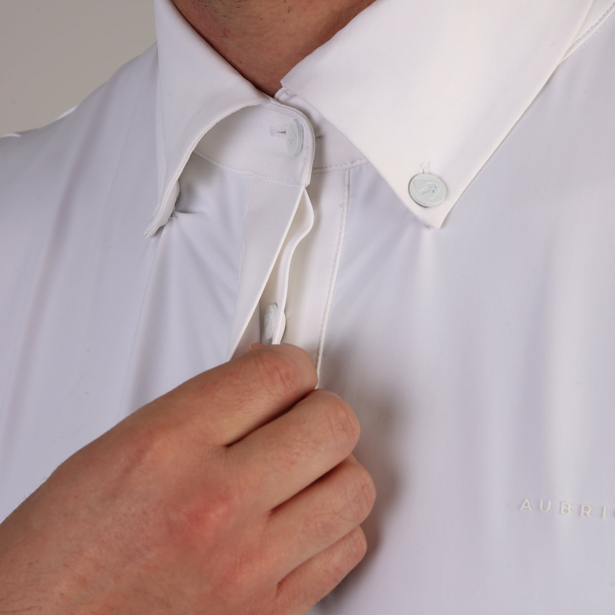 Shires Aubrion Optima MX Button Show Shirt - Mens #colour_white