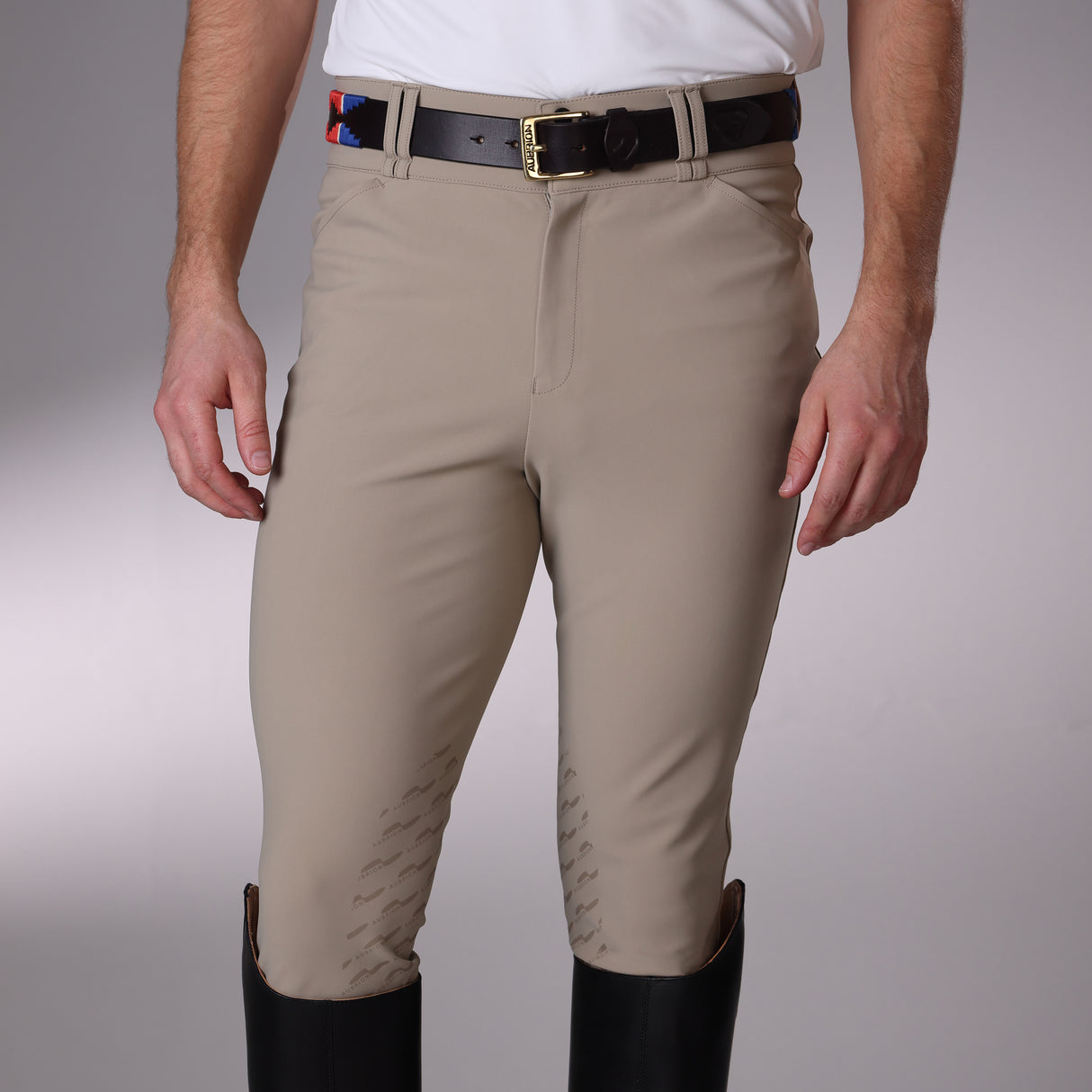 Shires Aubrion Optima MX-KG Breeches - Mens #colour_beige