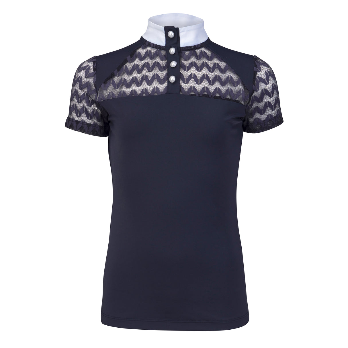 Shires Aubrion Optima VX Show Shirt - Young Rider #colour_navy
