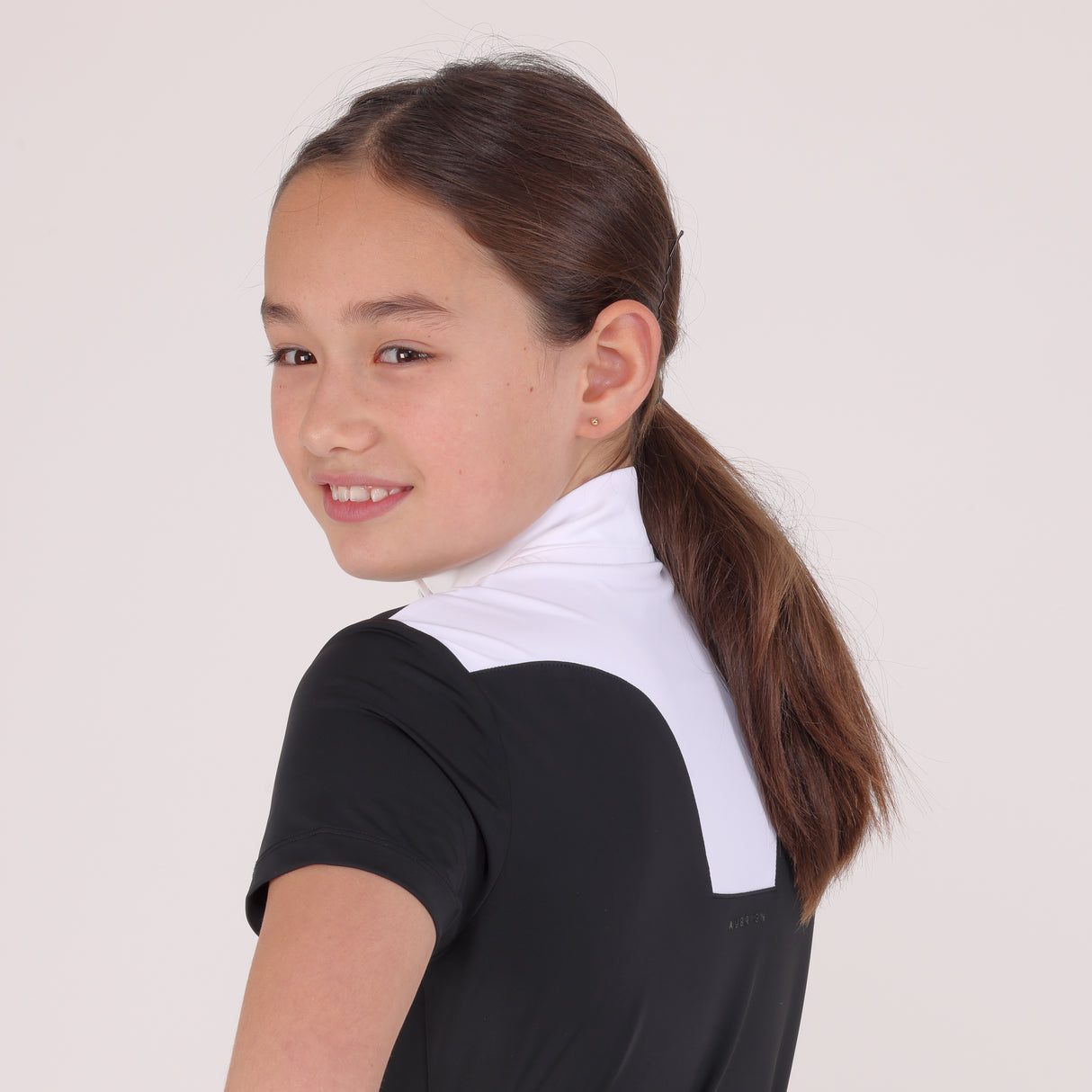 Shires Aubrion Optima MX Show Shirt - Young Rider #colour_black