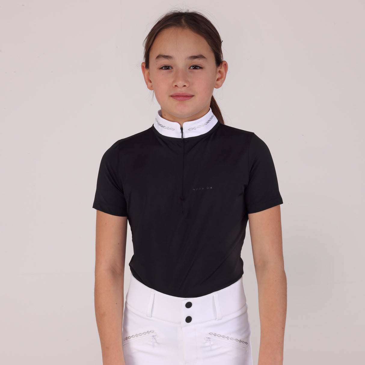 Shires Aubrion Optima LX Show Shirt - Young Rider #colour_black