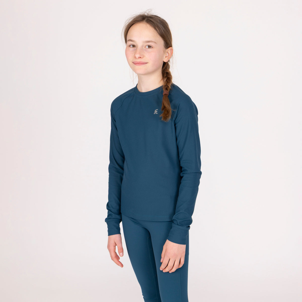 Shires Aubrion Equestrian Ribbed Long Sleeve Top - Young Rider