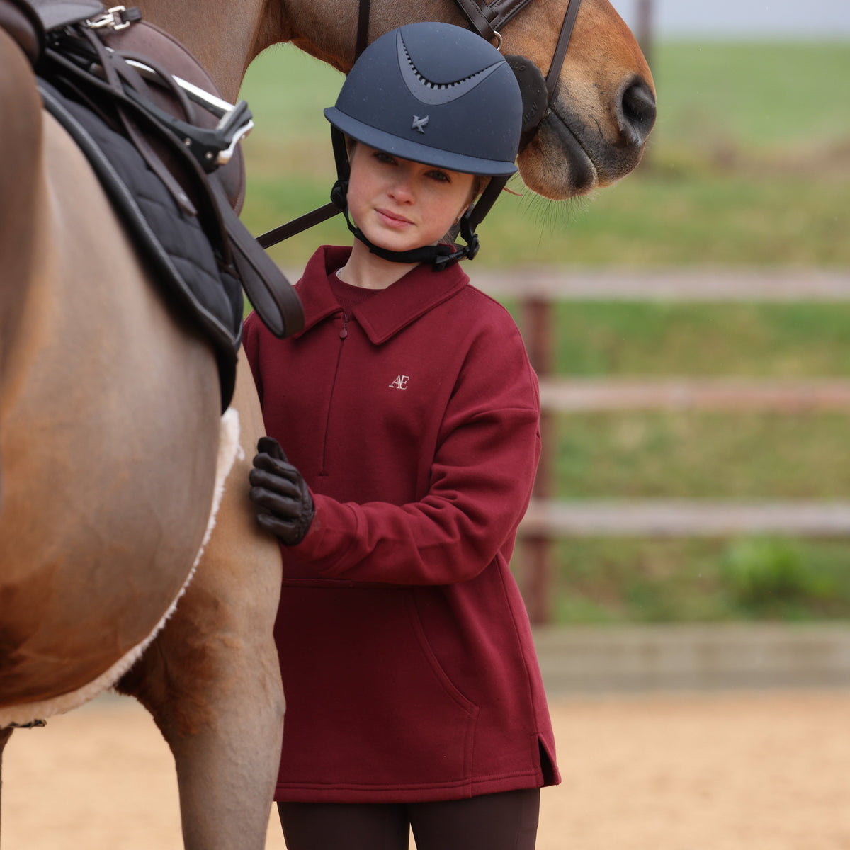 Shires Aubrion Equestrian Quarter Zip Sweater - Young Rider