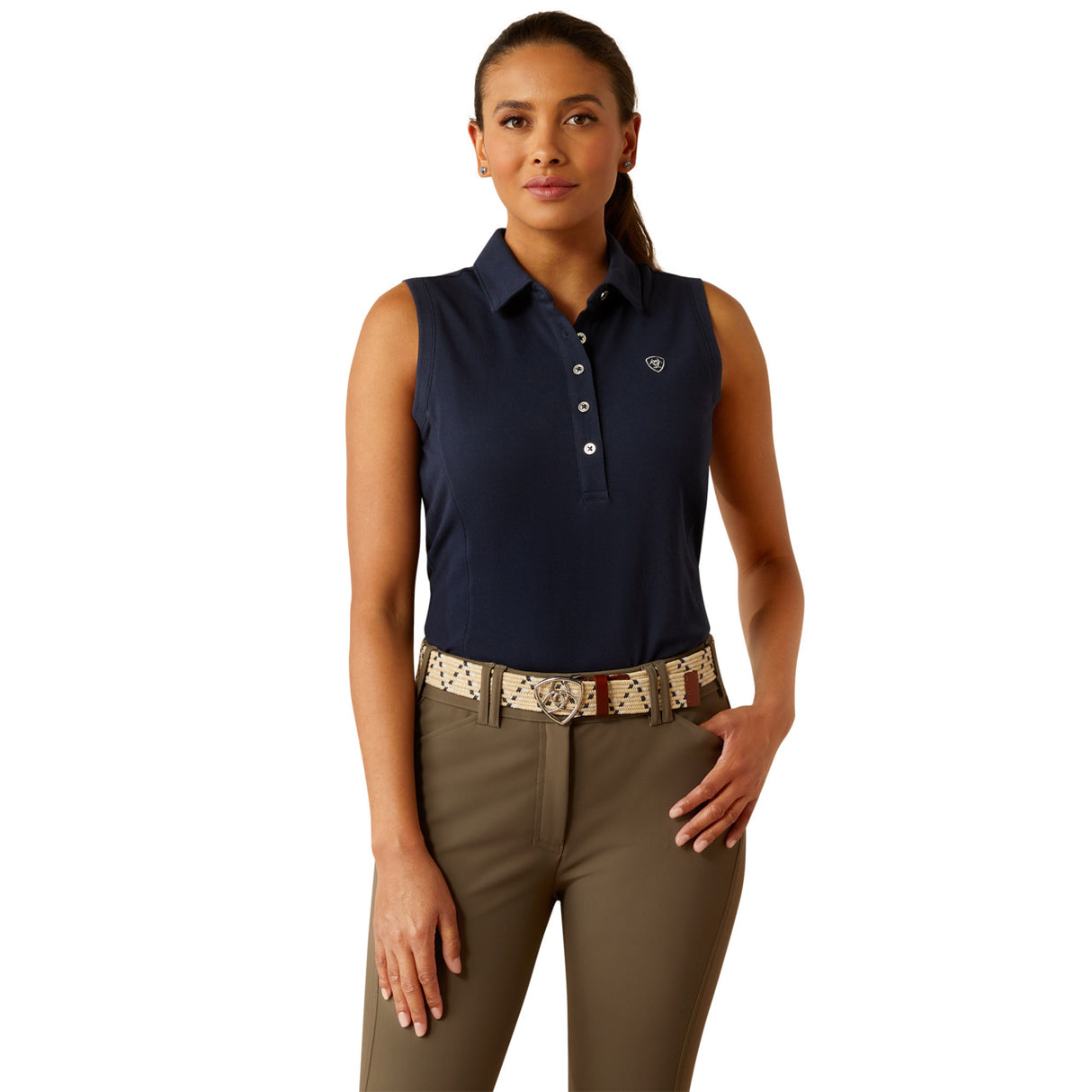 Ariat Women's Prix 3.0 Sleeveless Polo #colour_navy-eclipse