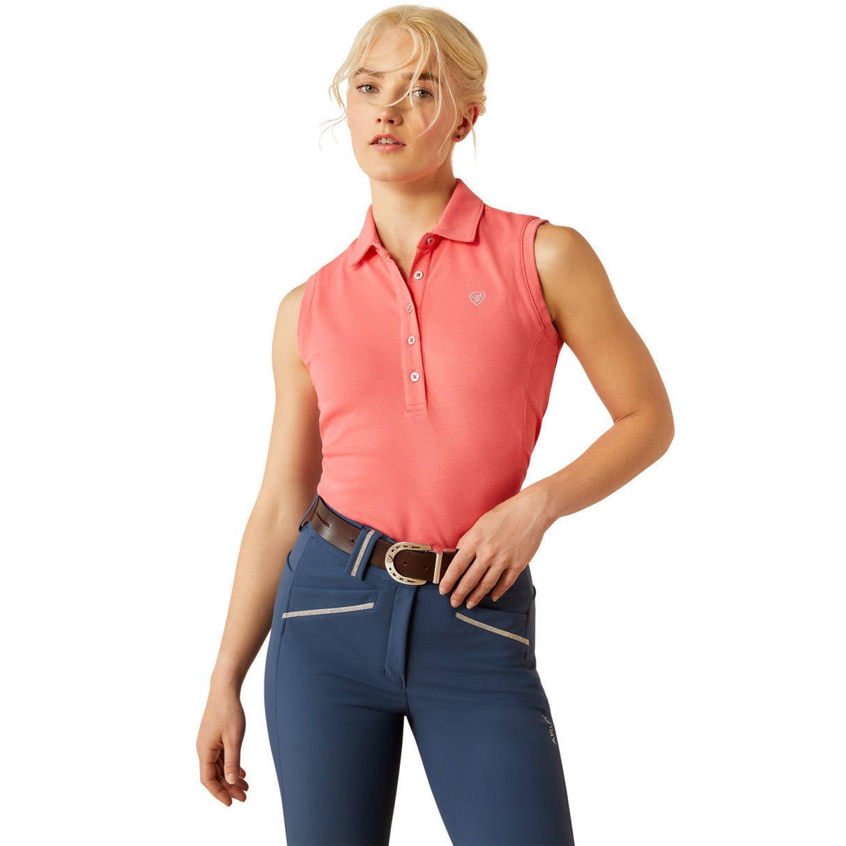 Ariat Women's Prix 3.0 Sleeveless Polo #colour_coral-paradise