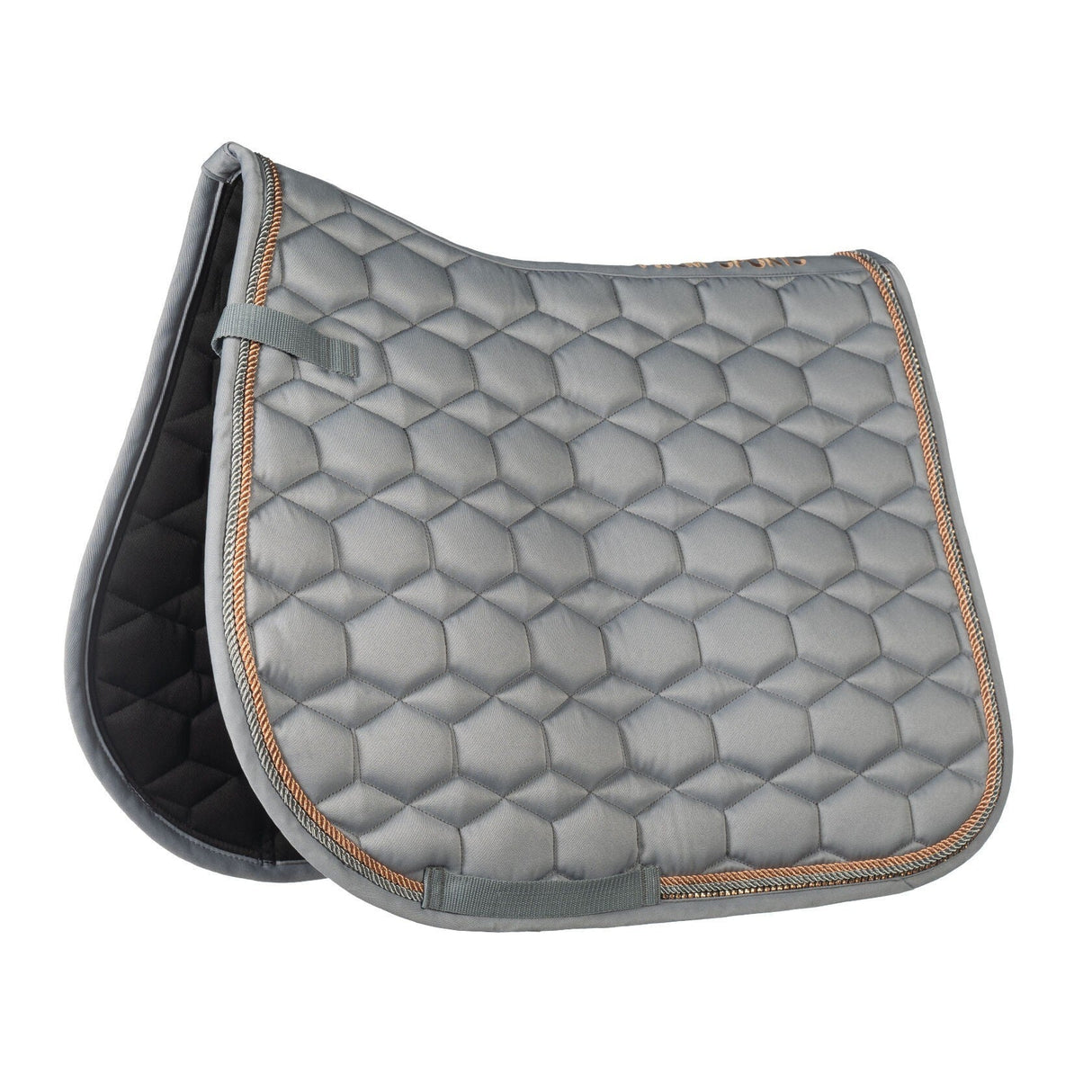 HKM Saddle Cloth -Rosegold Glamour- Style #colour_grey-rose-gold