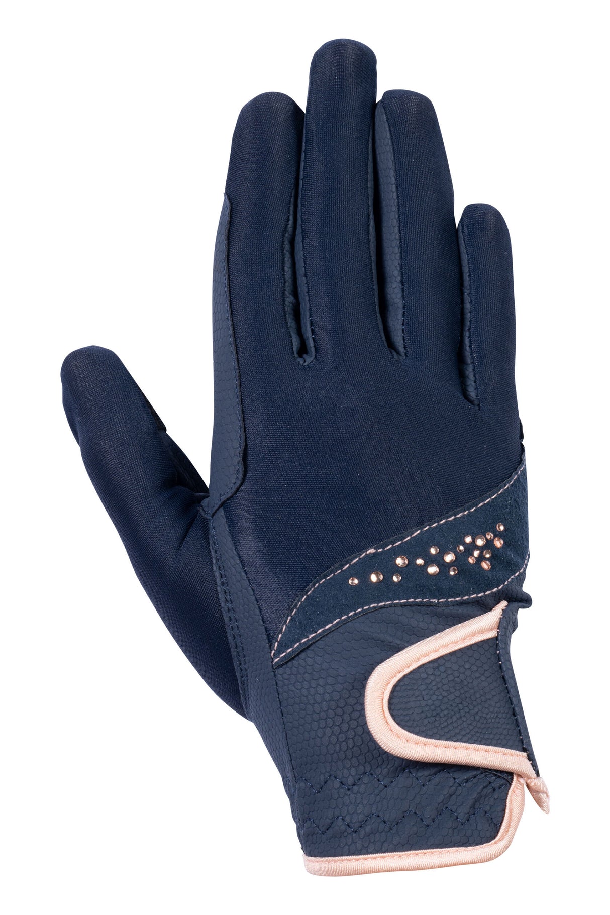 HKM Riding Gloves -Rosegold Glamour- Style #colour_deep-blue