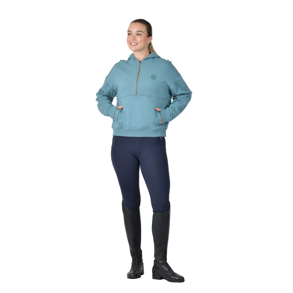 Dublin Ladies 1/4 Zip Hooded Fleece Pullover #colour_washed-teal