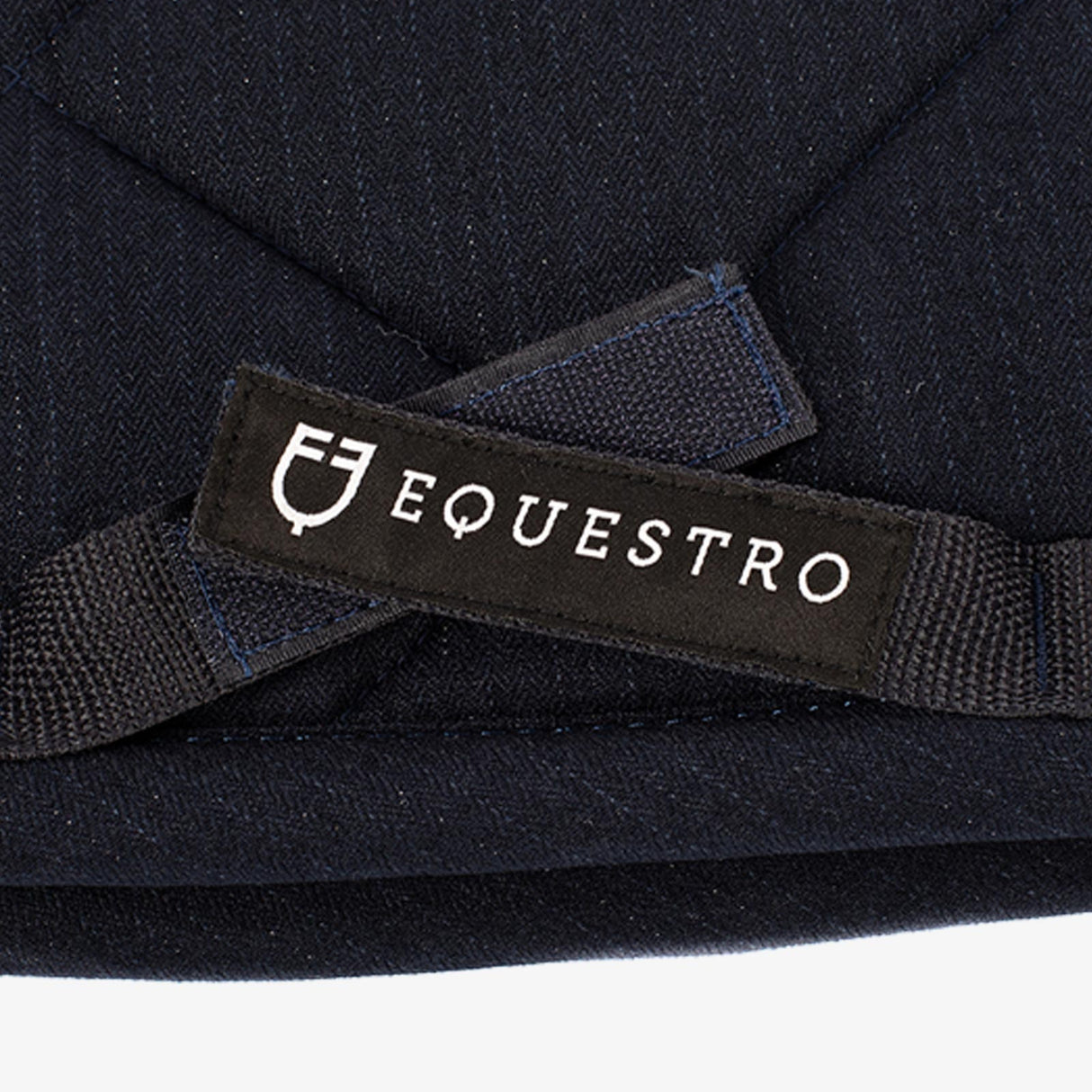 Equestro Pony Jumping Saddle Pad In Cotton With Logo #colour_blue