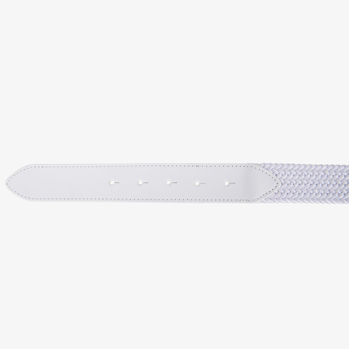 Equestro Leather Elastic Belt With Logoed Buckle #colour_white-gold