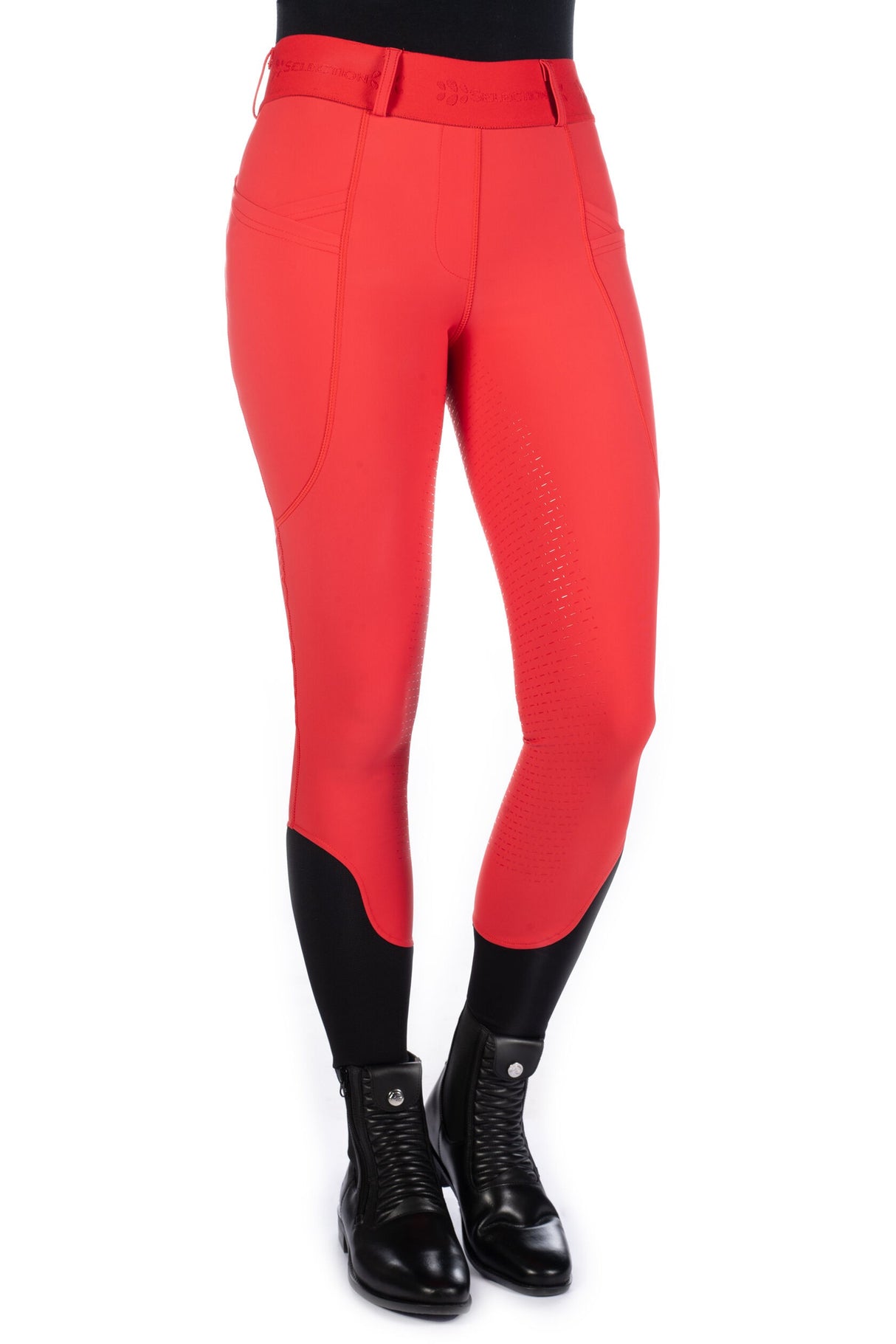 HKM Ladies Full Seat Riding Tights -Aruba- #colour_red