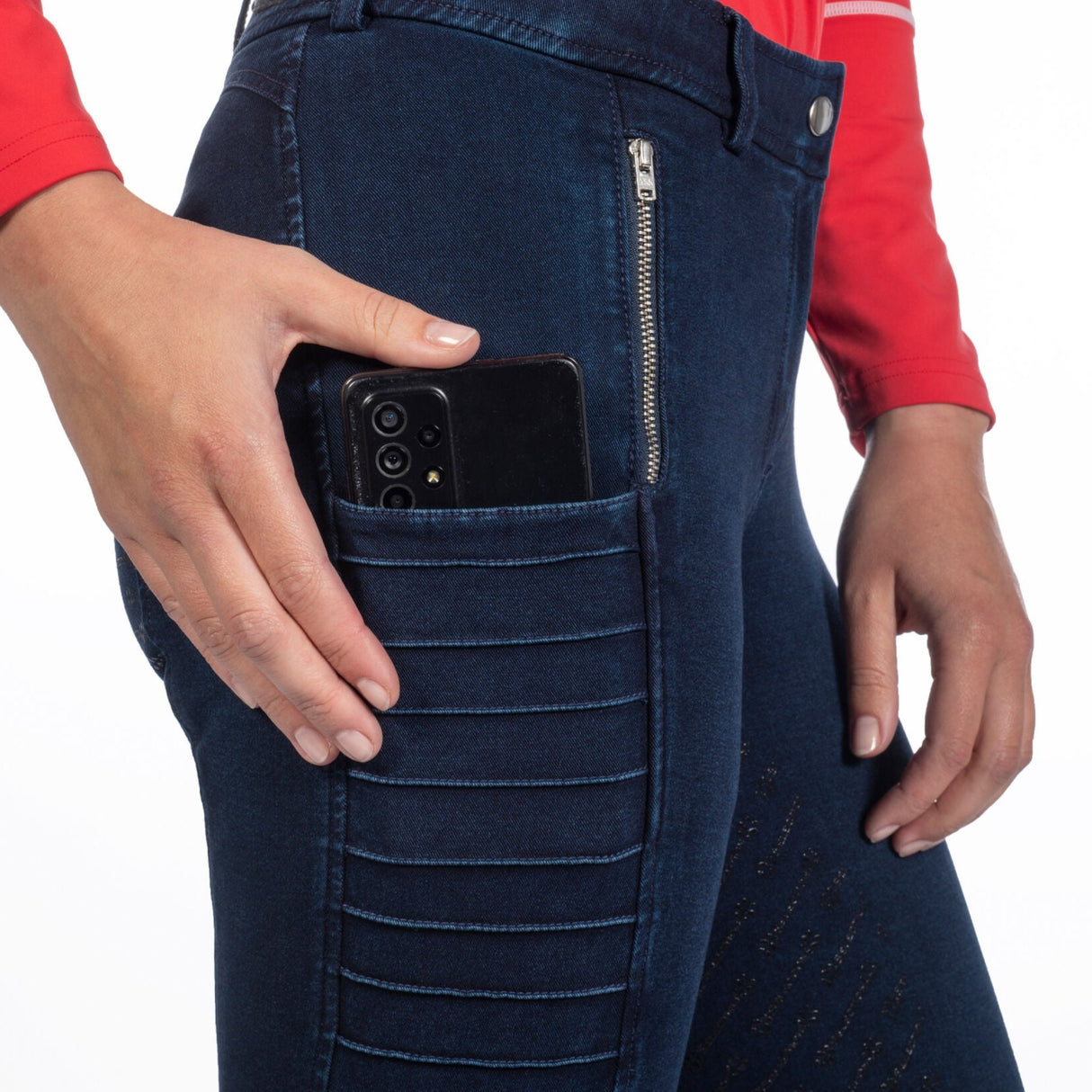 HKM Ladies Full Seat Riding Breeches -Aruba Denim-