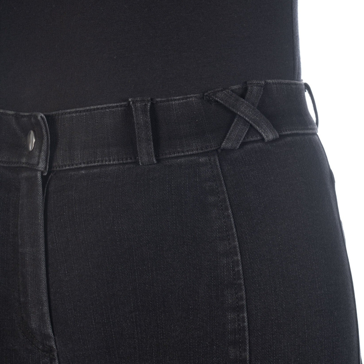 HKM Ladies Knee Patch Riding Breeches -Harbour Island Denim-