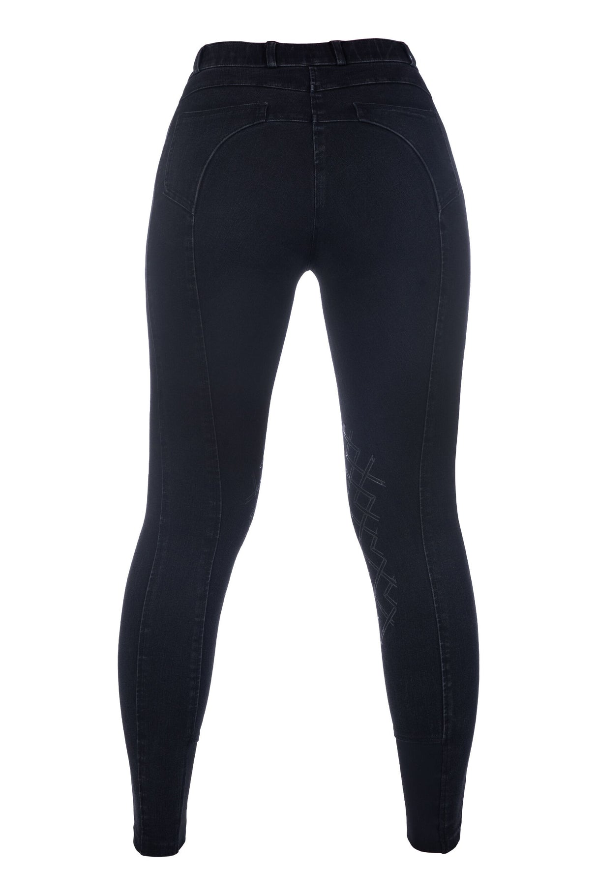 HKM Ladies Knee Patch Riding Breeches -Harbour Island Denim-