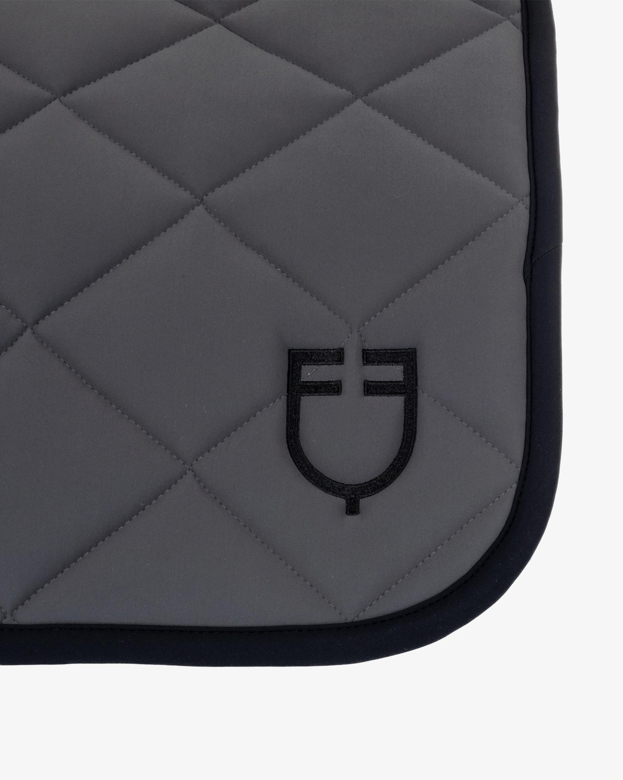 Jumping saddle pad with embroidered logo black line edition - ASPHALT
