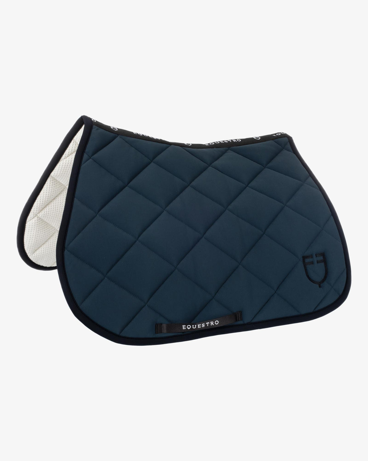 Jumping saddle pad with embroidered logo black line edition - NAVY
