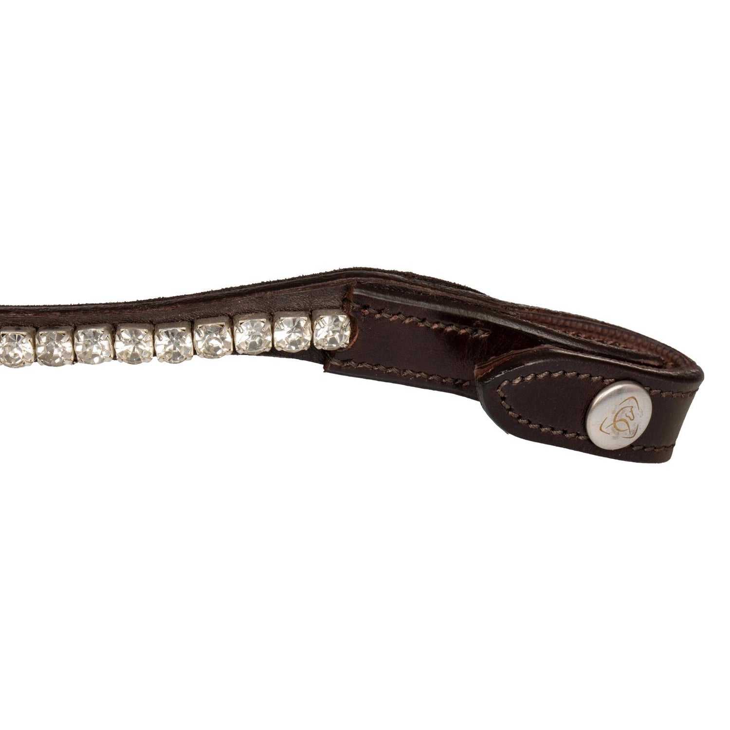 Acavallo Browband Calfskin & Round Crystals #colour_brown-transparent