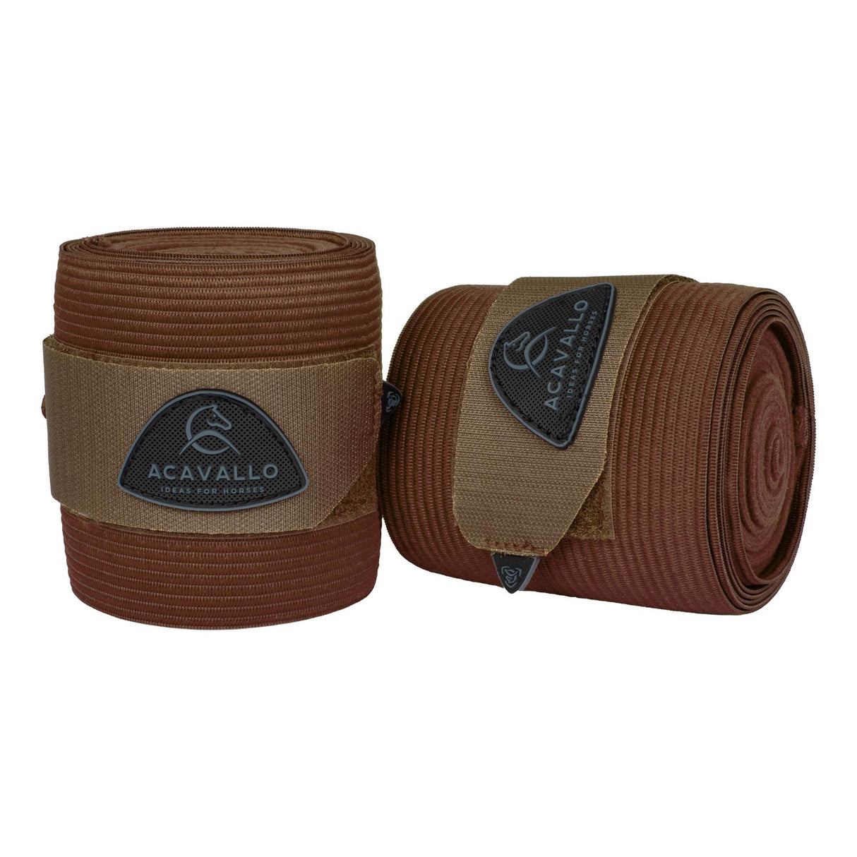 Acavallo Elasticated Exercise Bandages Fleece #colour_brown