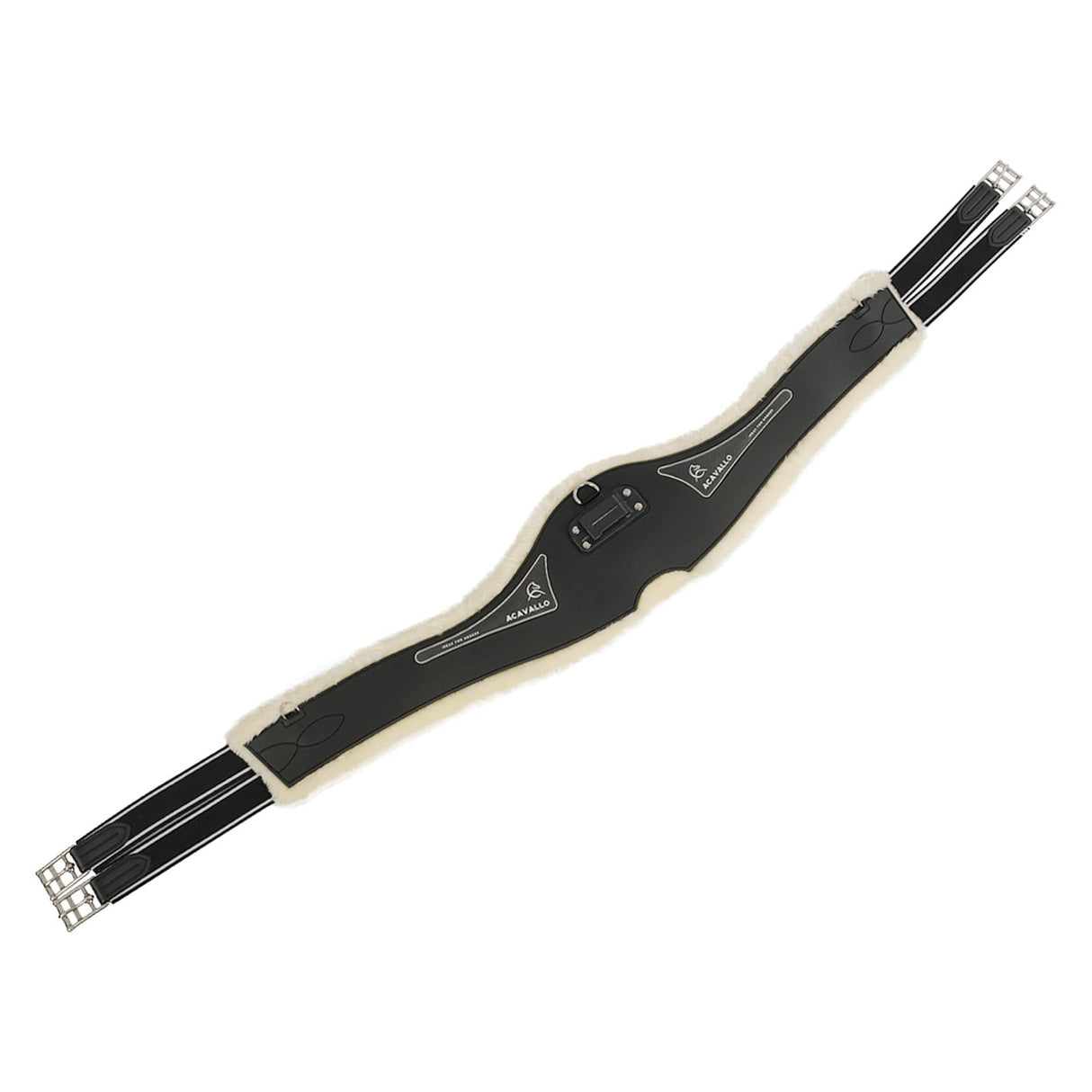 Acavallo Jumping Girth Classic Gel Pvc Detachable Faux Sheepskin #colour_black