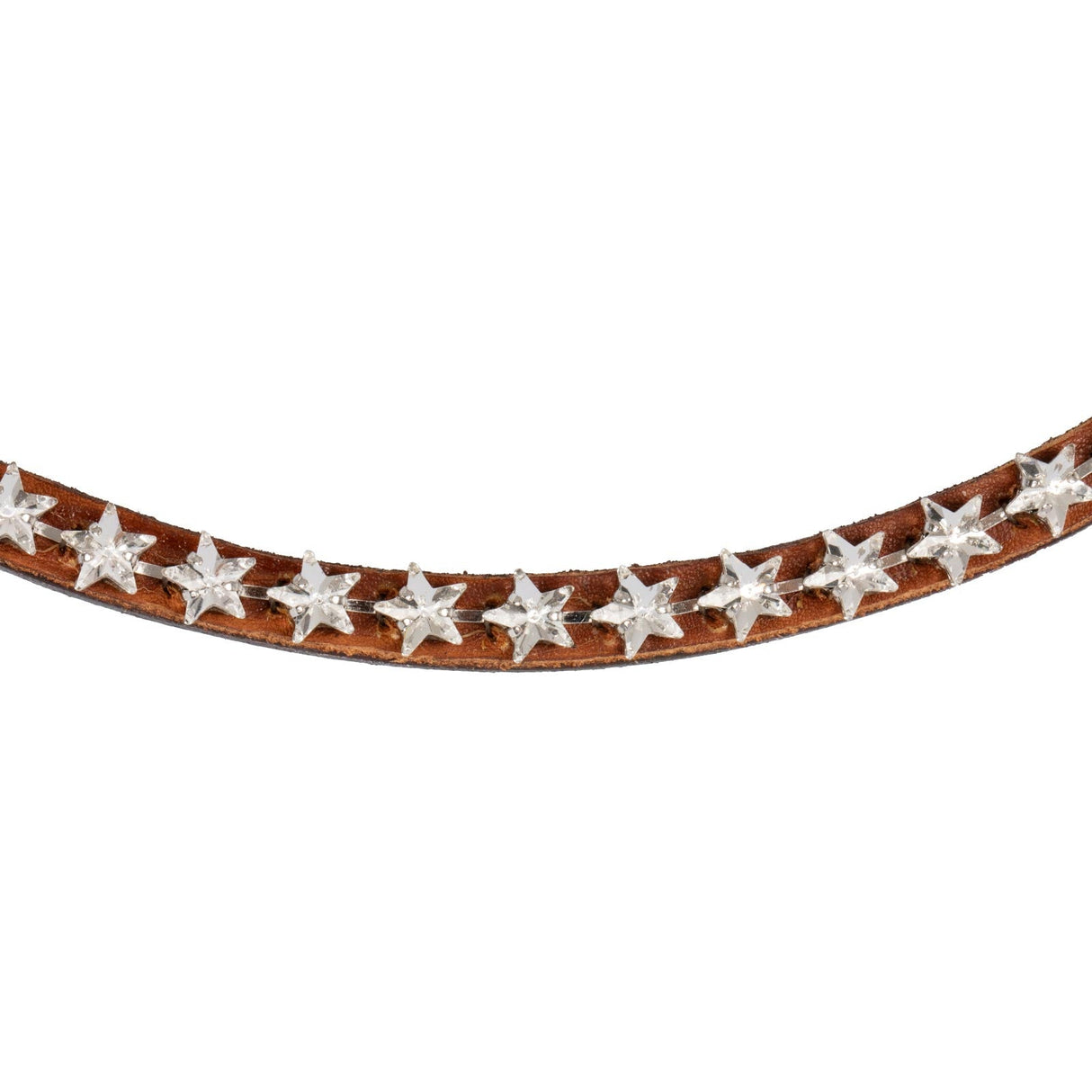 Acavallo Browband Calfskin & Starry Crystals #colour_cognac-transparent
